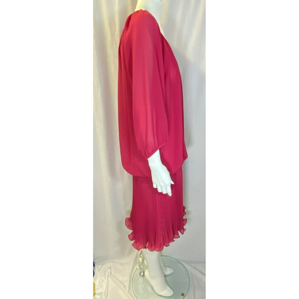 Vintage Women's Dress size 6 8 Lizzy & Johnny by Lucero drop waist 80's retro - Picture 5 of 9